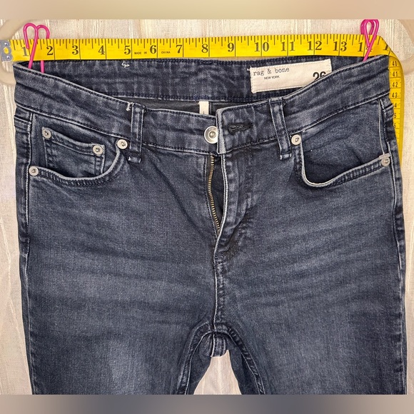 Rag & Bone Cate Mid-Rise Ankle Skinny Jeans Color DEKALB Size 26 - Picture 7 of 8